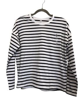 Uniqlo Airism Striped Fisherman-core Long Sleeve Cotton Tee Sz XS